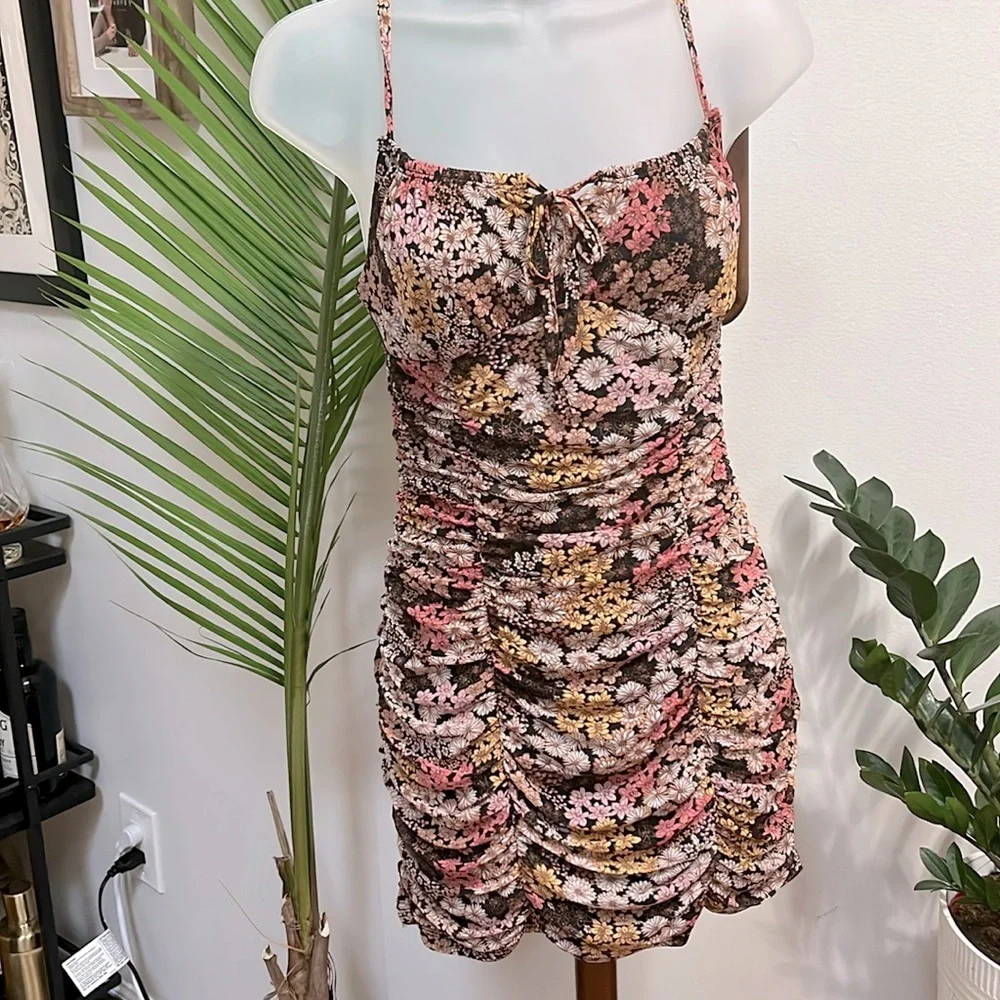 Ultra Flirt Floral Spaghetti Strap Mini Dress, size small